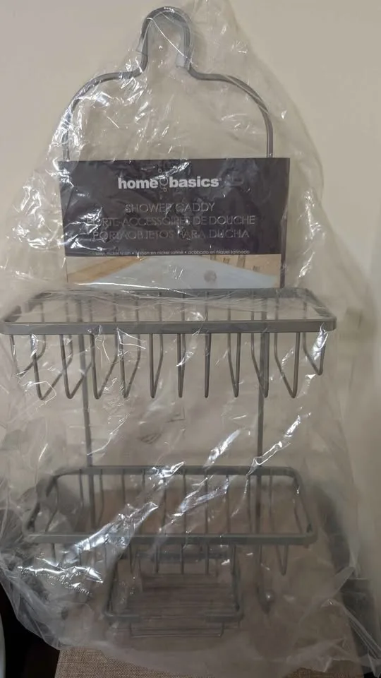 Home basics 2 tier shower caddy image indicator(4)