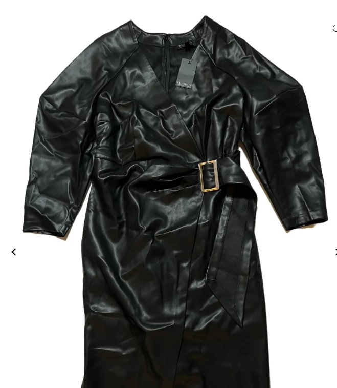 Eloquii Faux Leather Wrap Dress New - photo 2