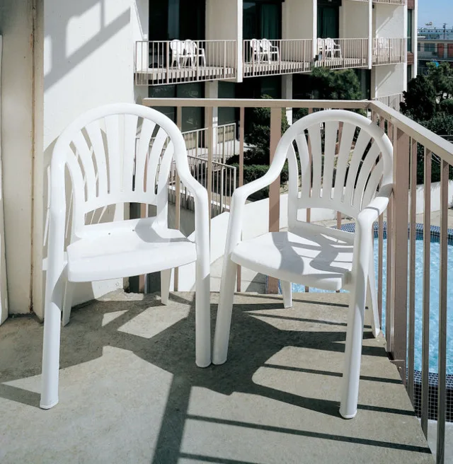 Grosfillex - Pacific Fanback White Stacking Armchair image indicator(2)