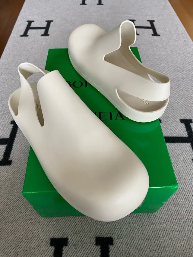 Bottega Veneta White Ribber Puddle Loafers Size 42 image indicator(10)