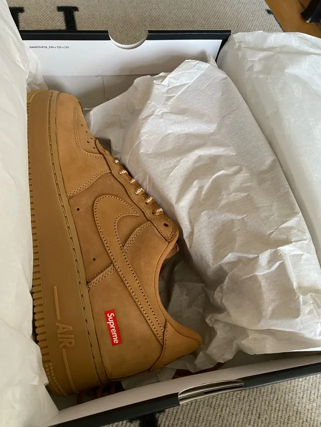 Supreme Nike Air Force 1 Low SP Wheat US9 image indicator(2)