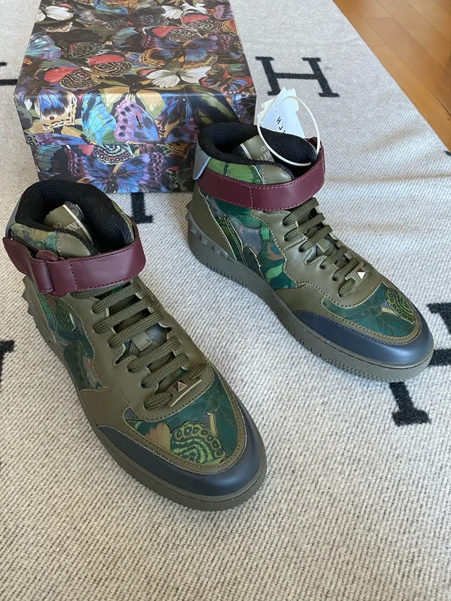 Valentino Camo Leather High Top Sneaker Size 42 image indicator(3)