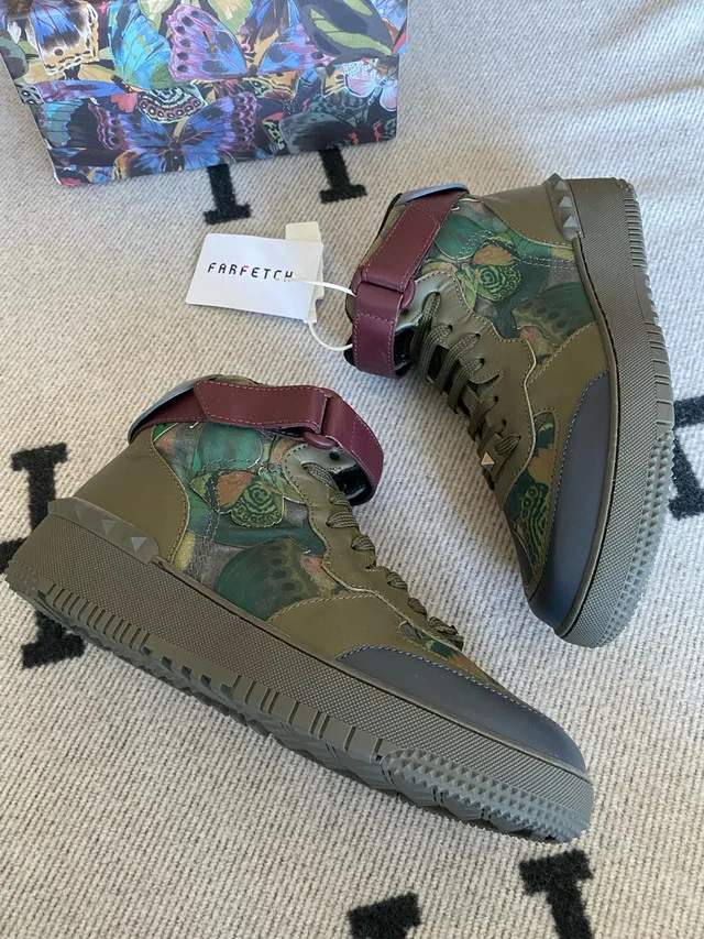 Valentino Camo Leather High Top Sneaker Size 42 image indicator(4)