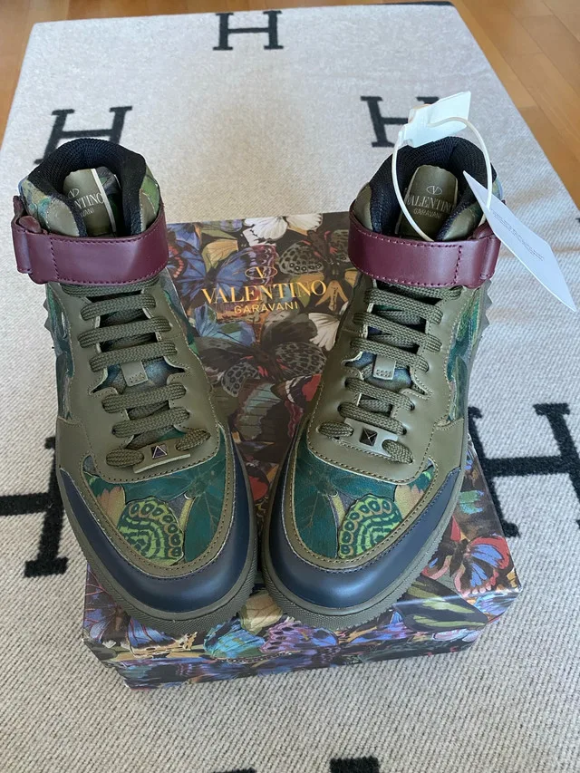 Valentino Camo Leather High Top Sneaker Size 42 image indicator(7)