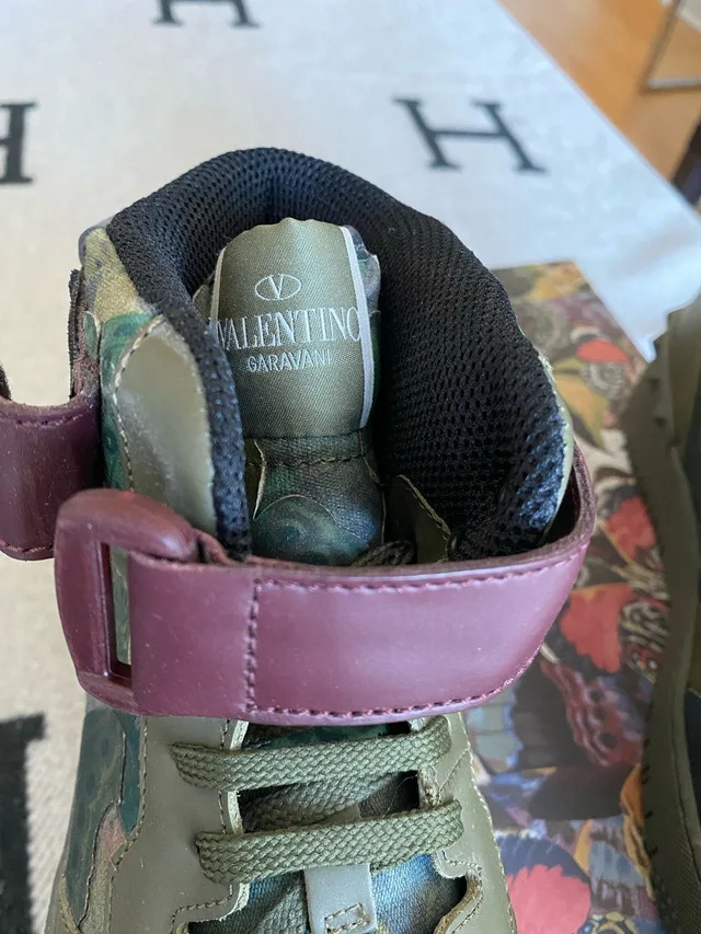 Valentino Camo Leather High Top Sneaker Size 42 image indicator(10)