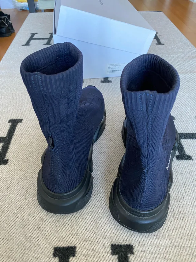 Balenciaga Speed Trainer Knit Sneaker Size 42 Navy image indicator(5)