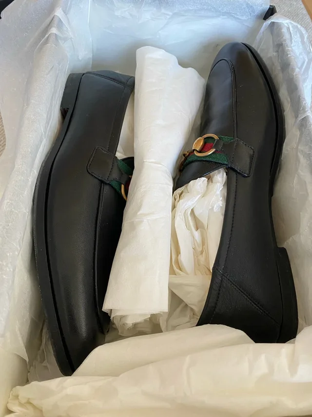 Gucci Black Web Horsebit Loafers Men’s US9 thumbnail