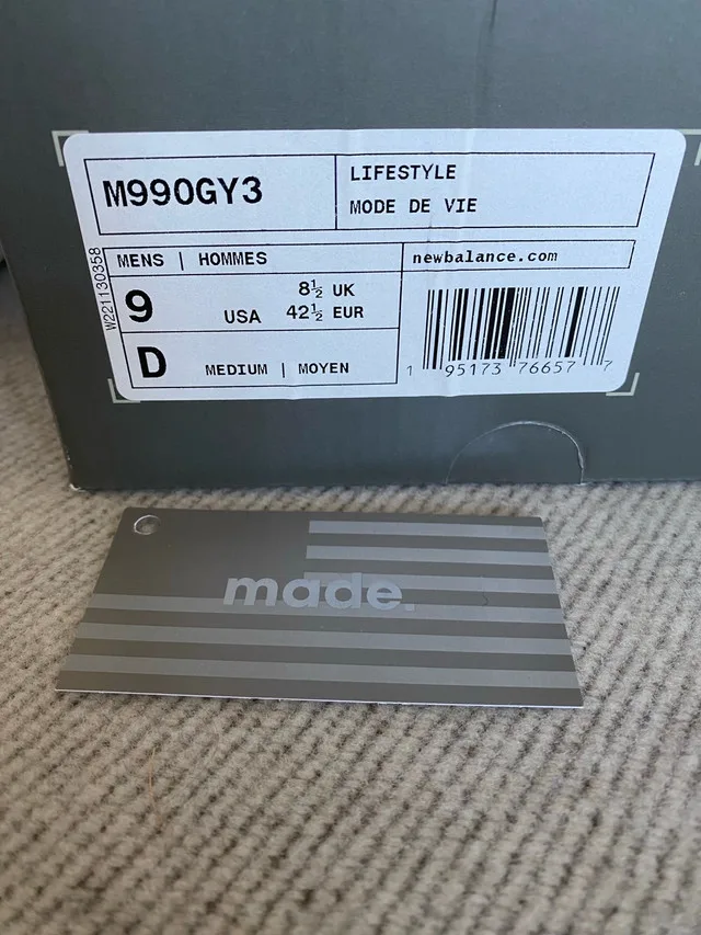 New Balance 990V3 Sneakers US 9 Grey image indicator(6)