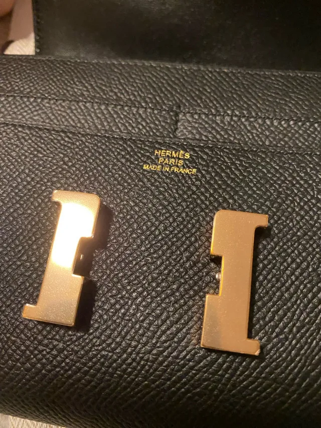 Hermes Constance Compact Wallet Black Gold image indicator(8)