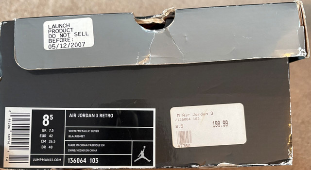 AIR JORDAN RETRO 3 PURE MONEY 2007 SIZE 8.5 MENS - photo 2