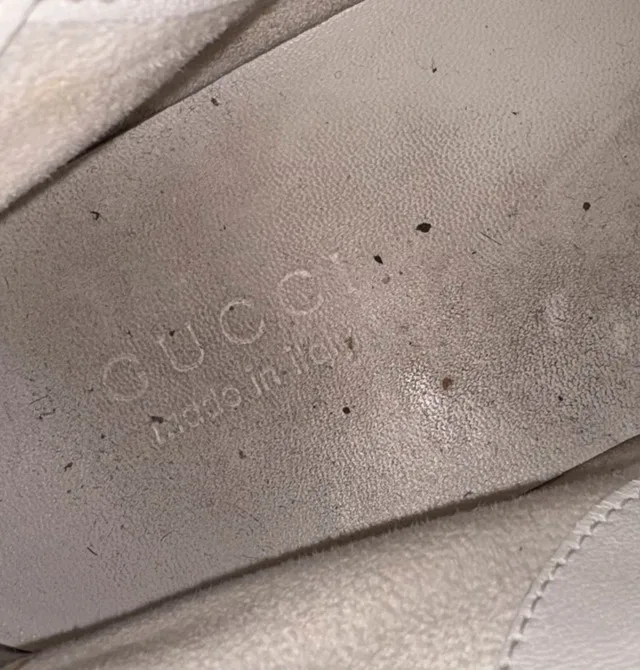 VINTAGE WHITE GUCCI HIGH TOP SHOES MENS SIZE 7.5 image indicator(2)