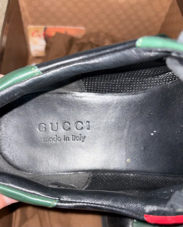 VINTAGE GUCCI ACE STRIPE LOW TOP SNEAKERS MEN SIZE 8 image indicator(2)