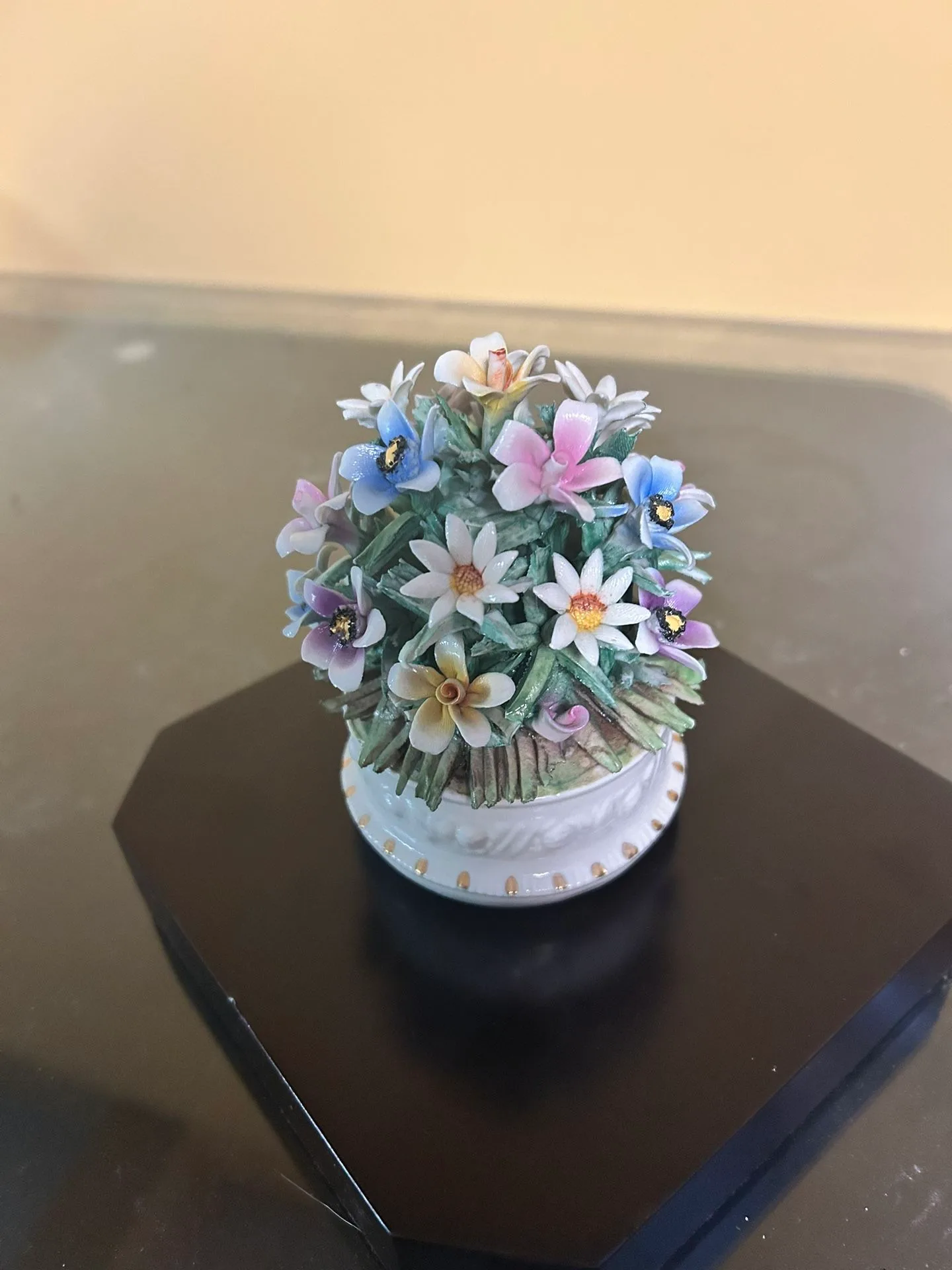 Vintage Capodimonte Porcelain Flower Figurine