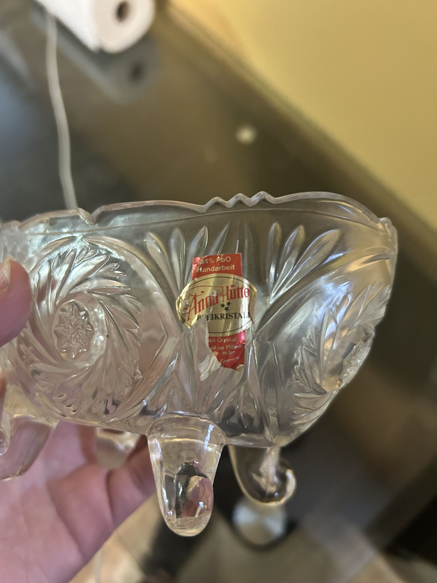 Vintage Crystal Footed Bowl - photo 3