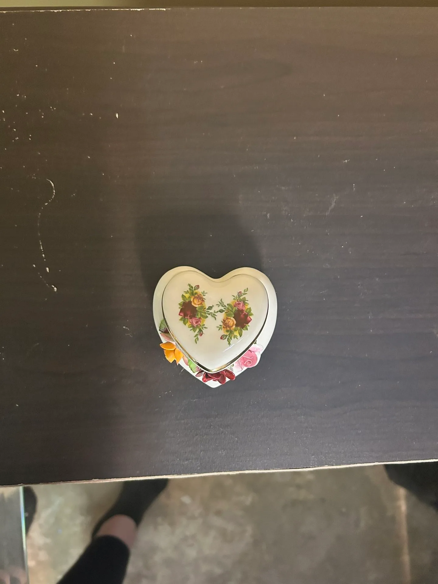 Vintage Royal Albert Old Country Roses Heart-Shaped Figurine
