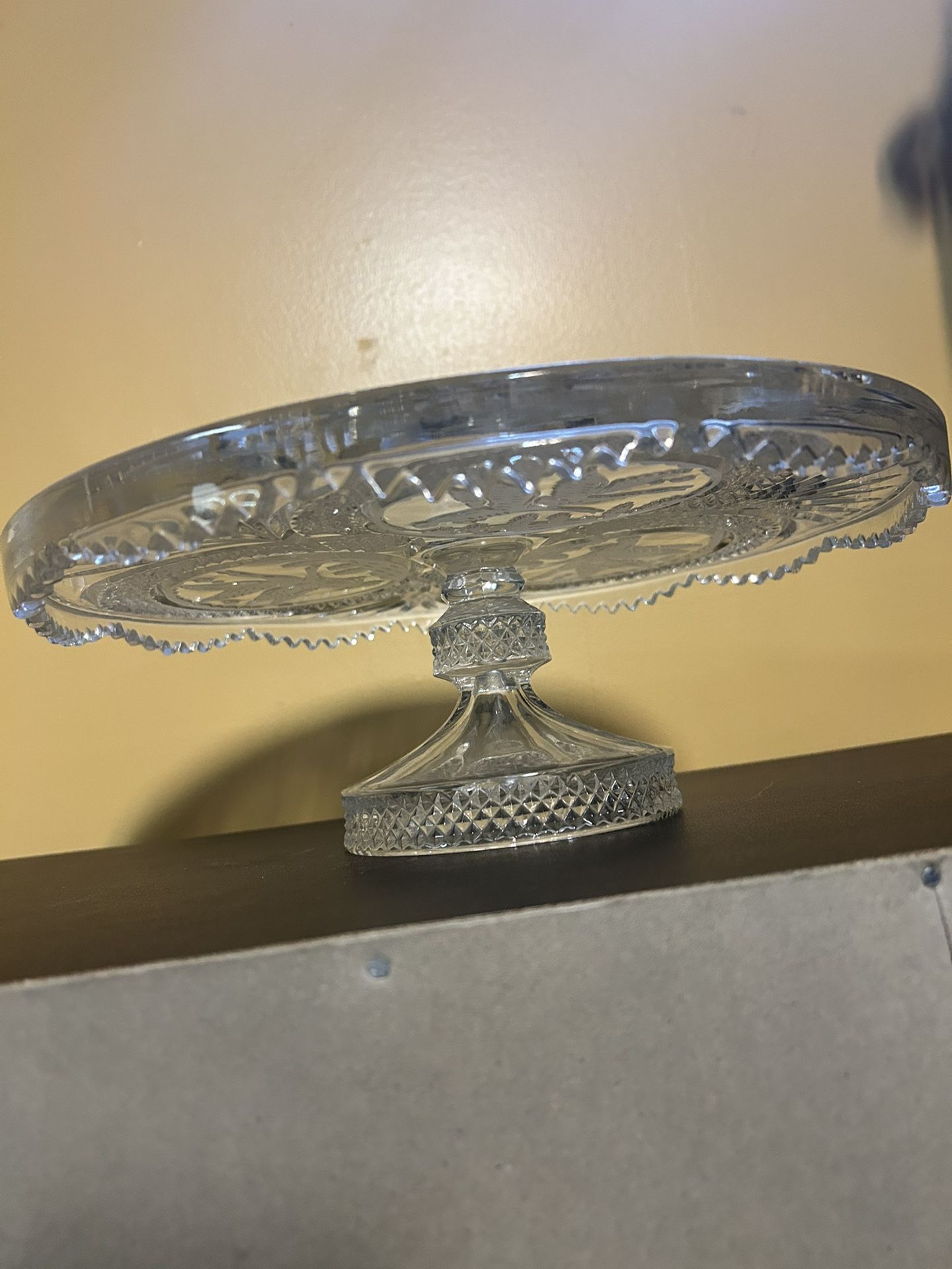 Vintage Crystal Cake Stand with Bird Design - photo 3