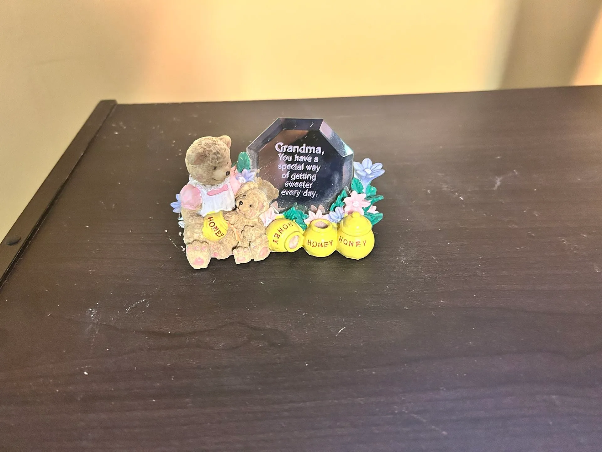 Grandma Figurine with Bears and Honey Pots
