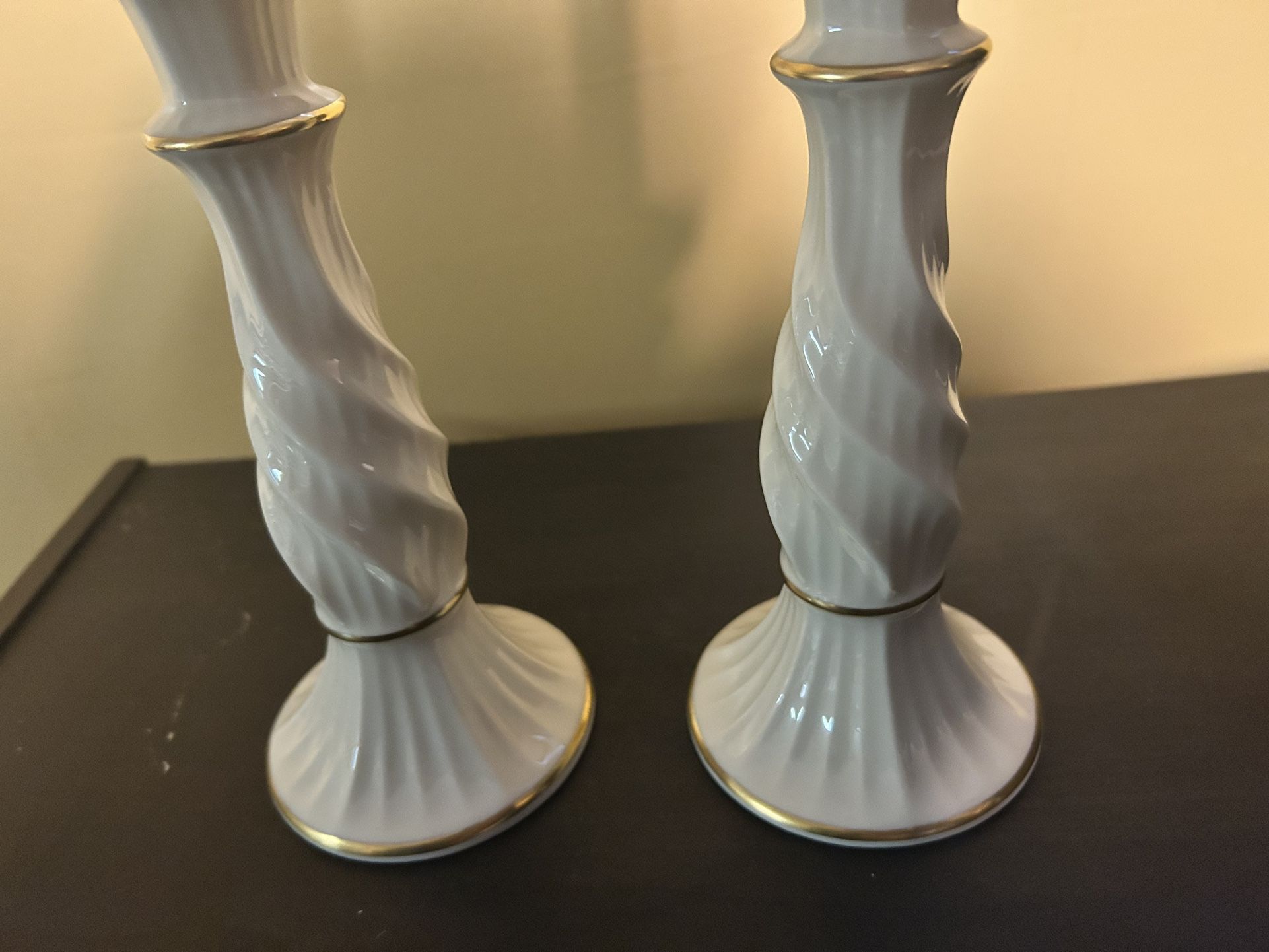 Pair of Lenox Candle Holders w Candles - photo 3