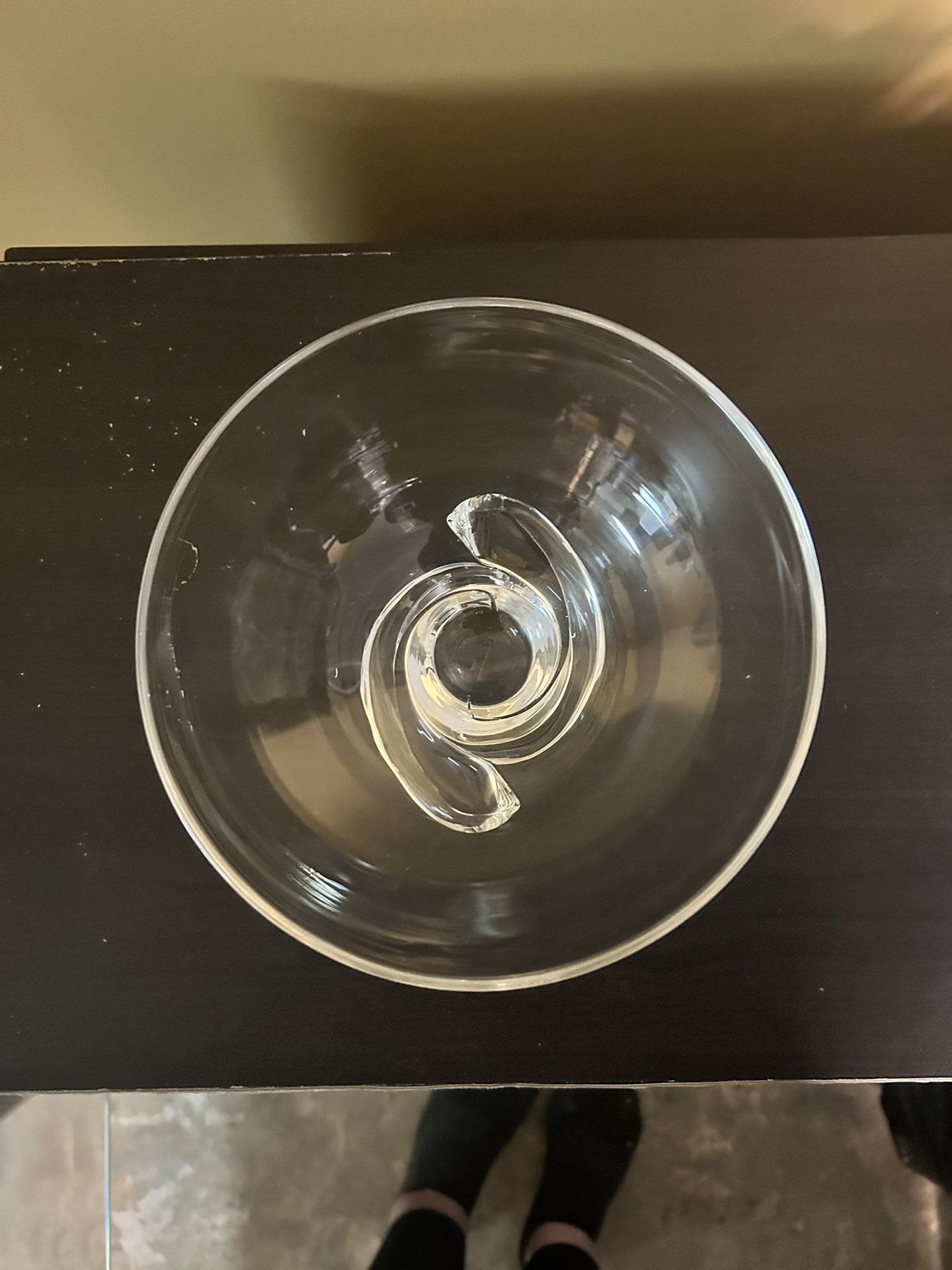 Unique Glass Bowl with Swirl Design - photo 2