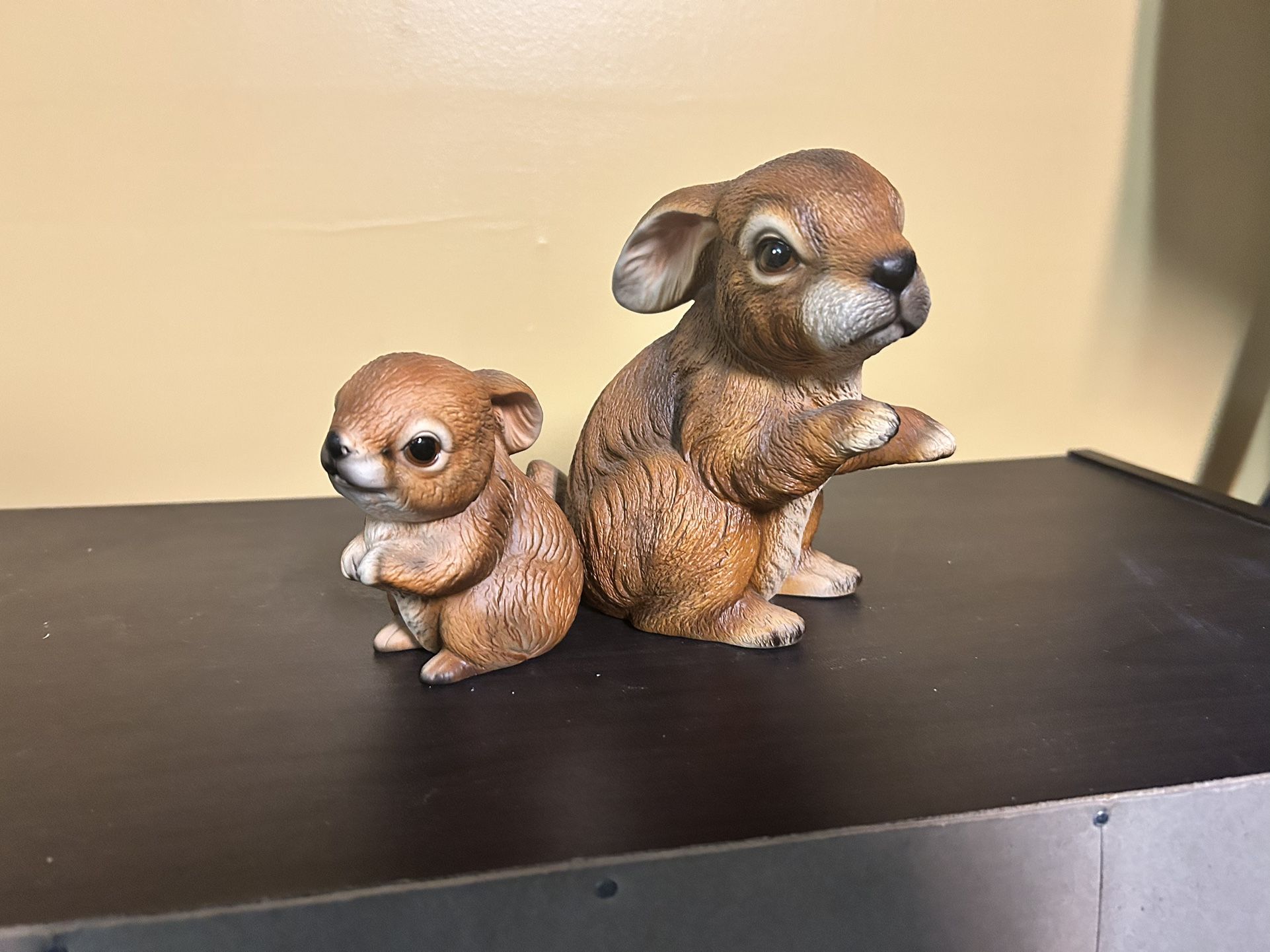 Adorable Pair of Resin Rabbits
