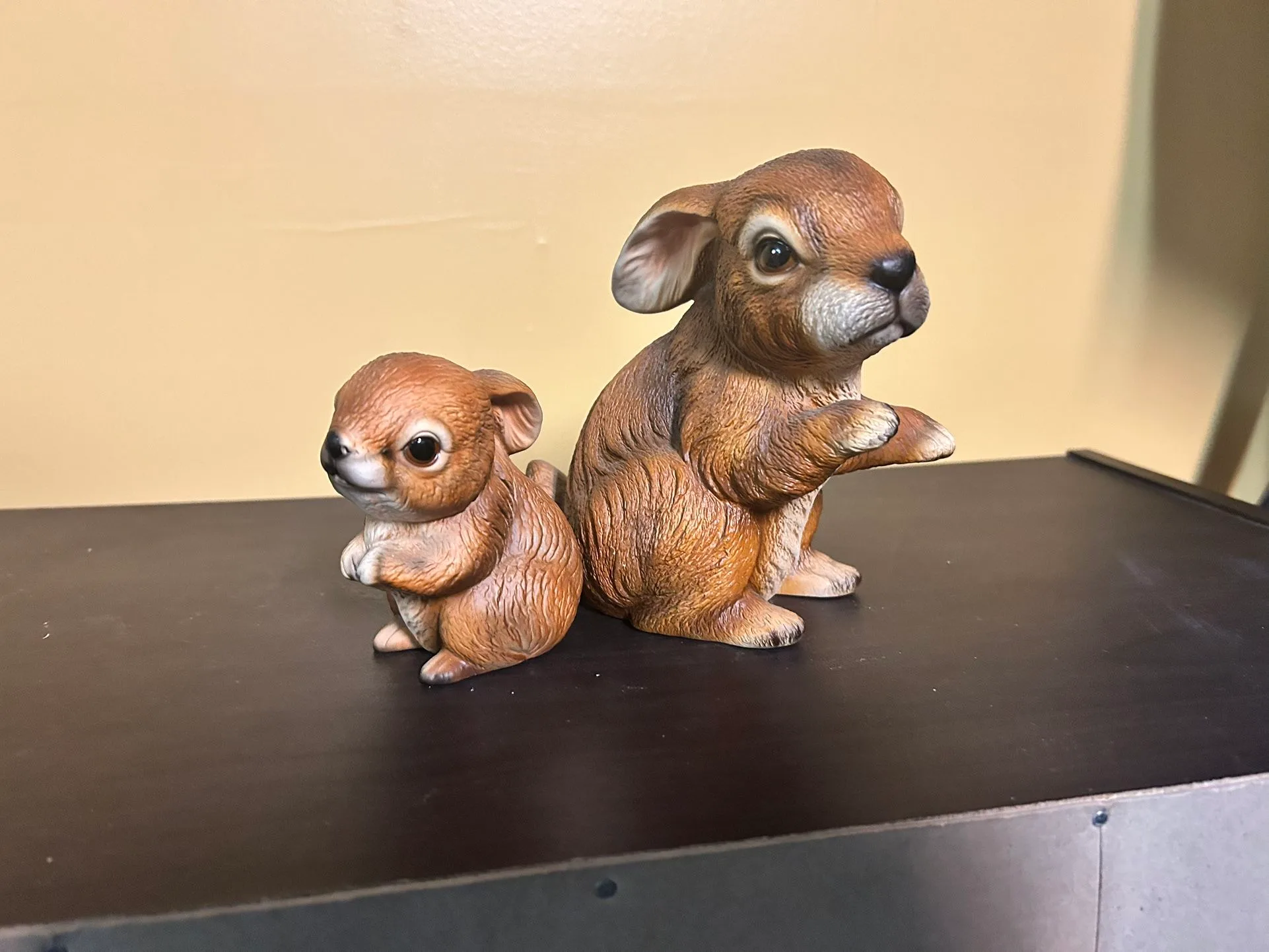 Adorable Pair of Resin Rabbits