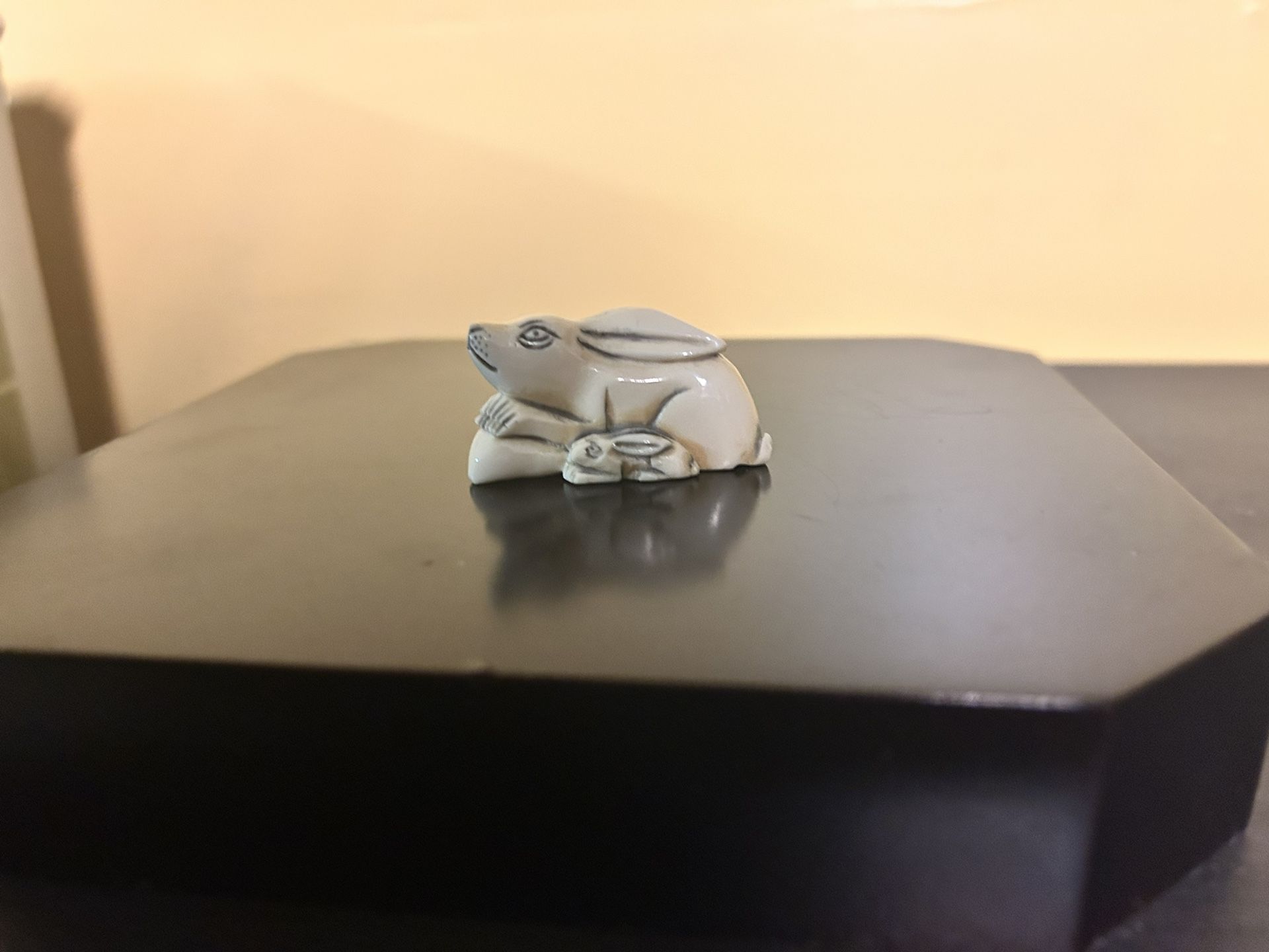 Carved Rabbit Figurine And Whistle
