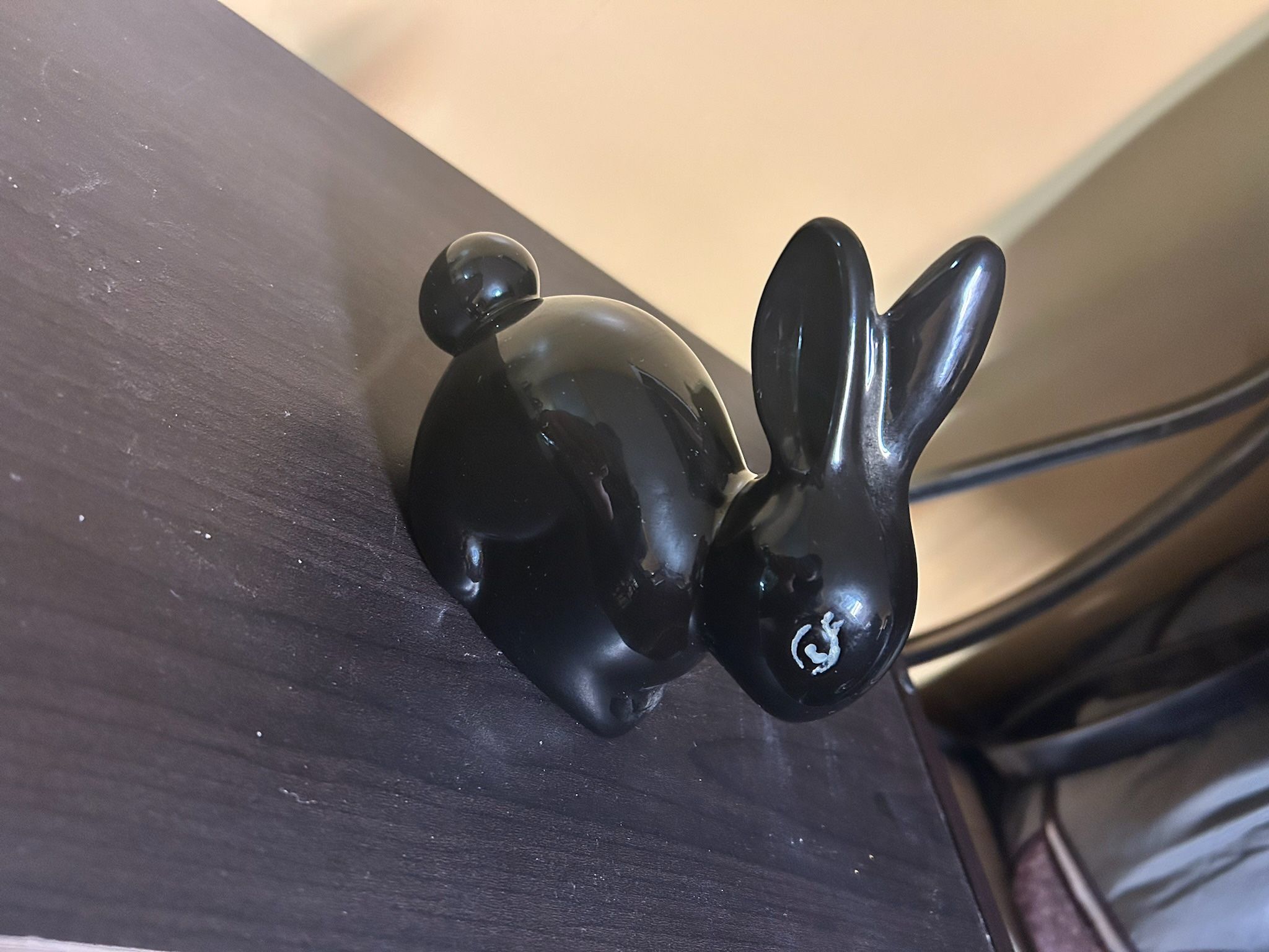 Black Ceramic Rabbit Figurine - photo 2