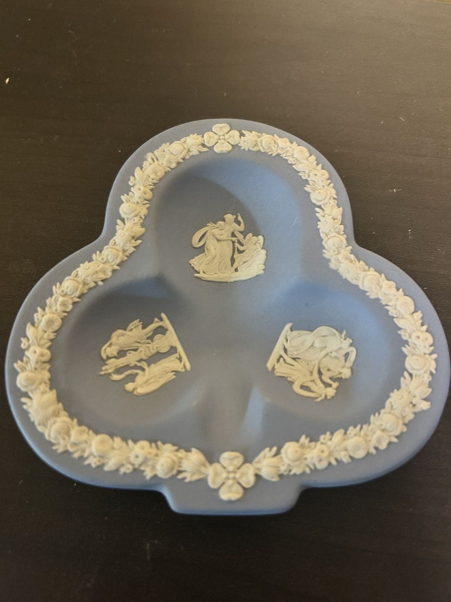 Wedgwood Blue Jasperware Three-Section Dish