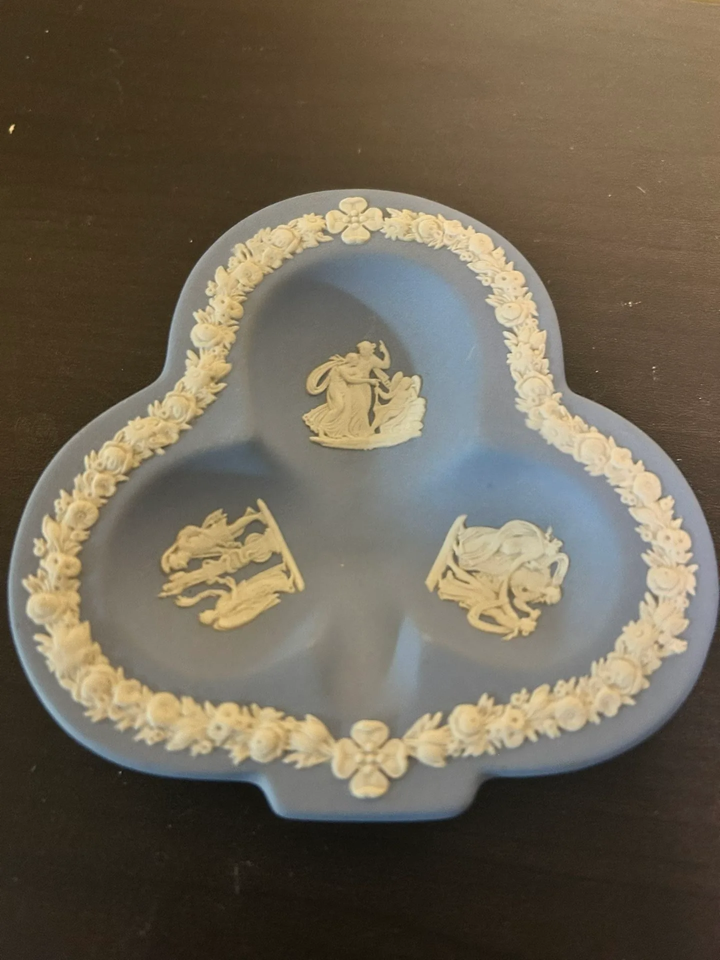 Wedgwood Blue Jasperware Three-Section Dish