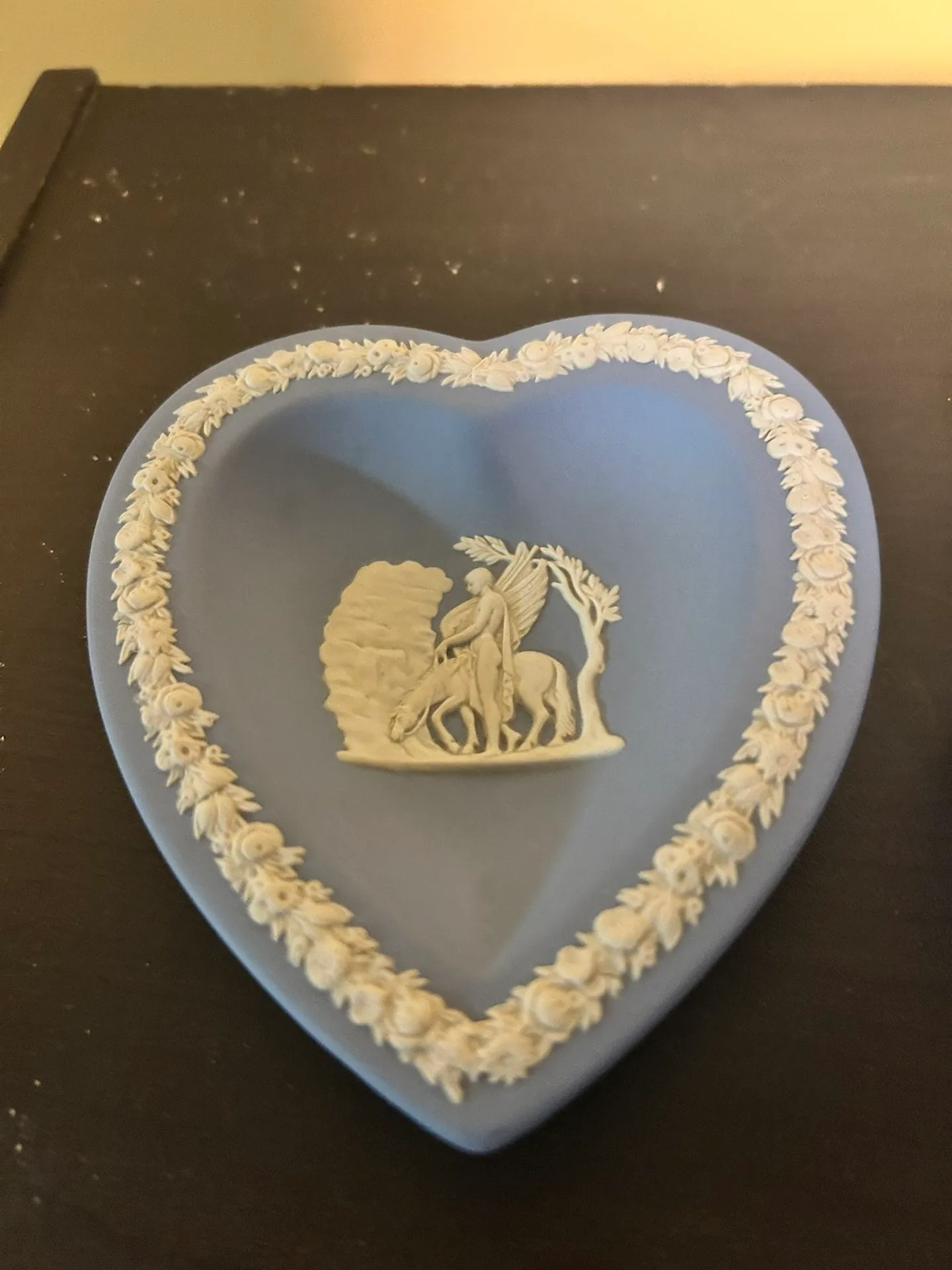 Wedgwood Blue Jasperware Heart-Shaped Trinket Dish