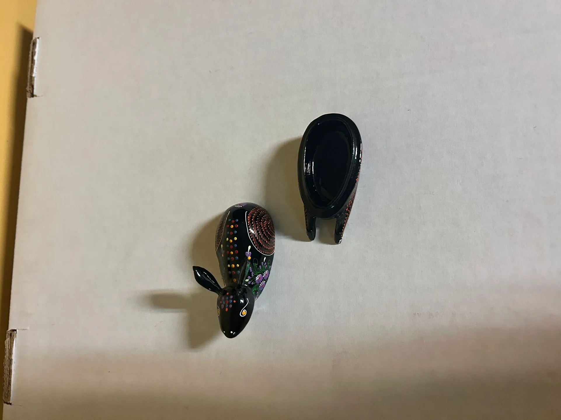 Hand-painted Black Rabbit Trinket Box image indicator(4)