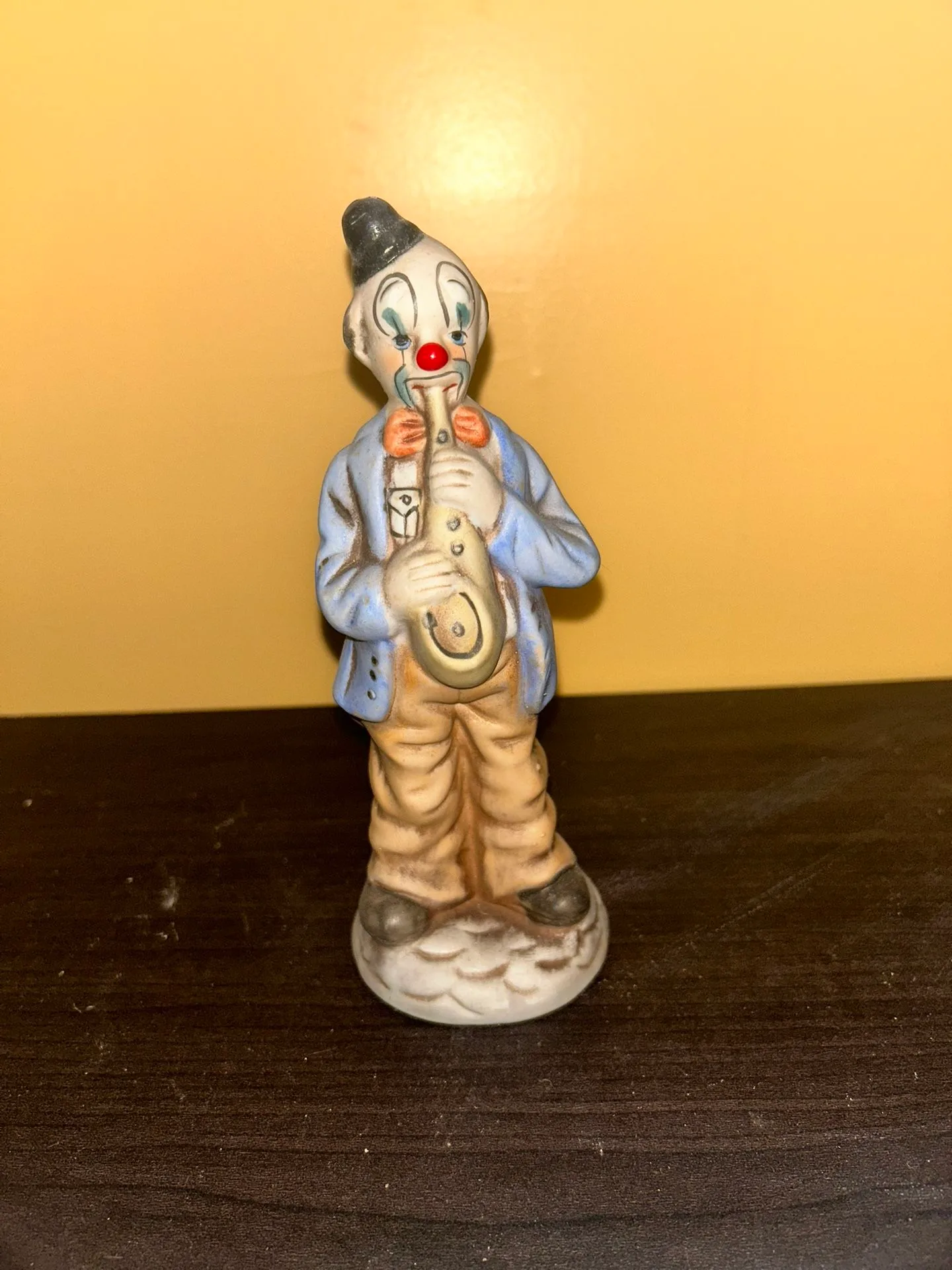 Vintage Clown Saxophone Player Figurine