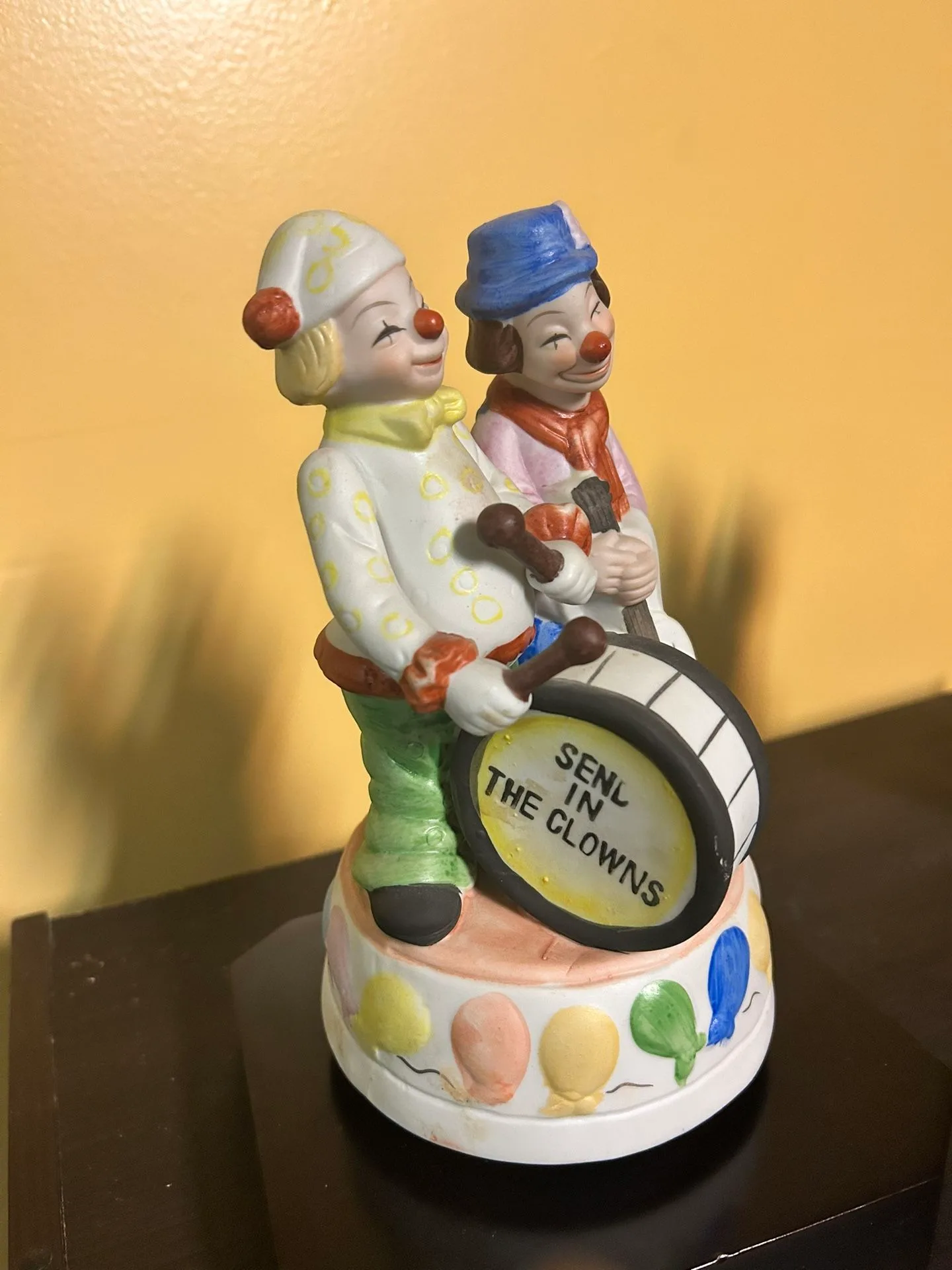 Vintage Porcelain Clown Music Box
