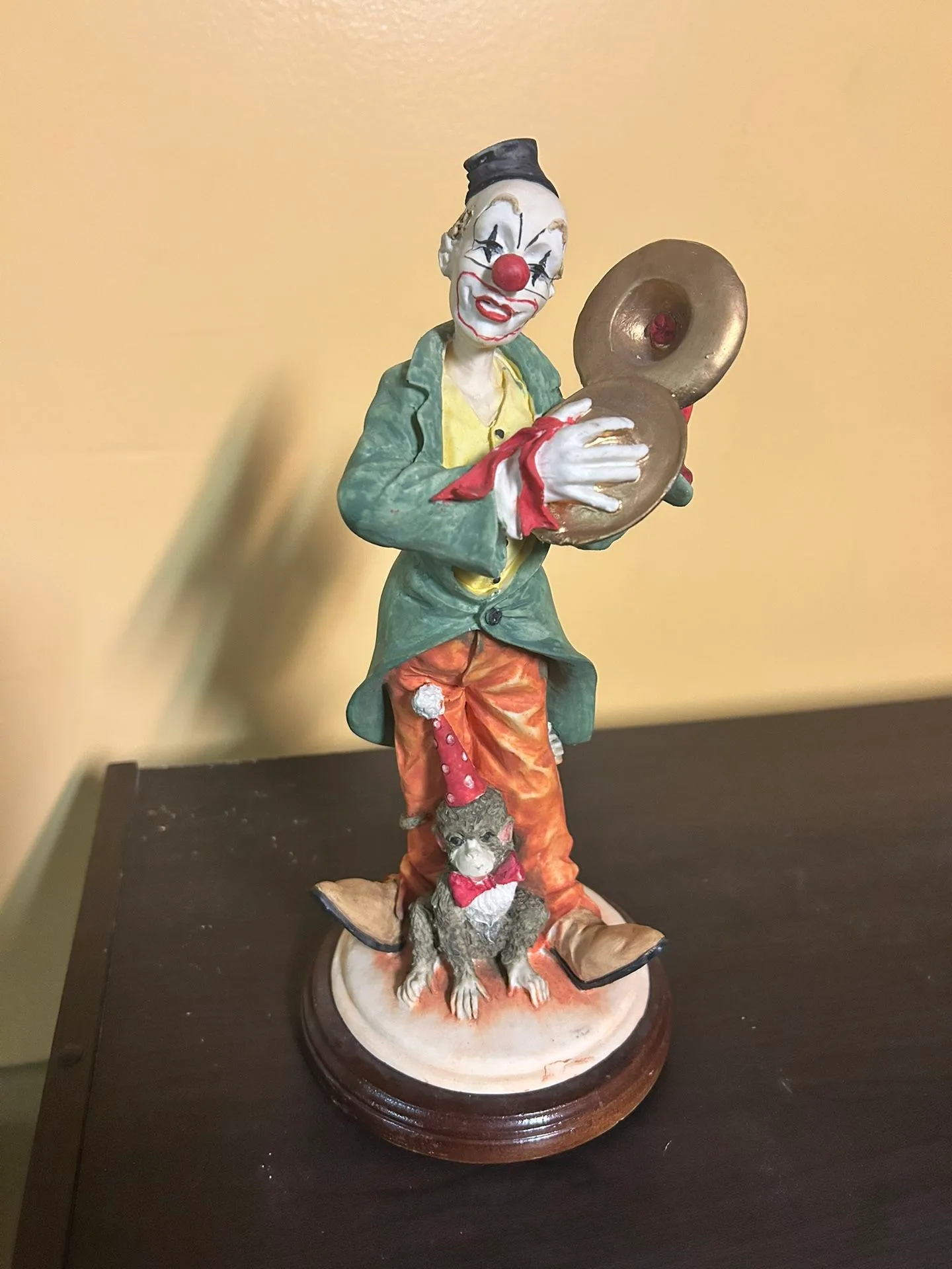 Vintage Davar Clown Figurine with Monkey