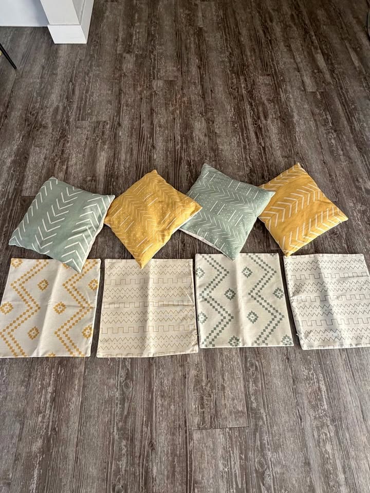 Set of 4 Cushions with 8 Covers – All for $15