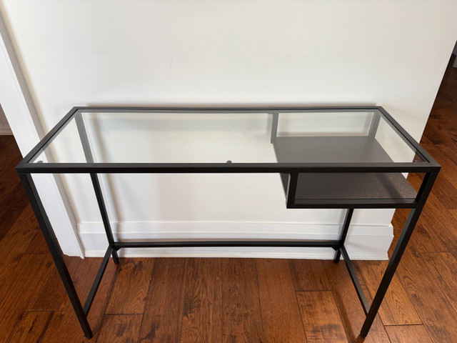 IKEA Vittsjo Glass Desk / Console Table in black - photo 2