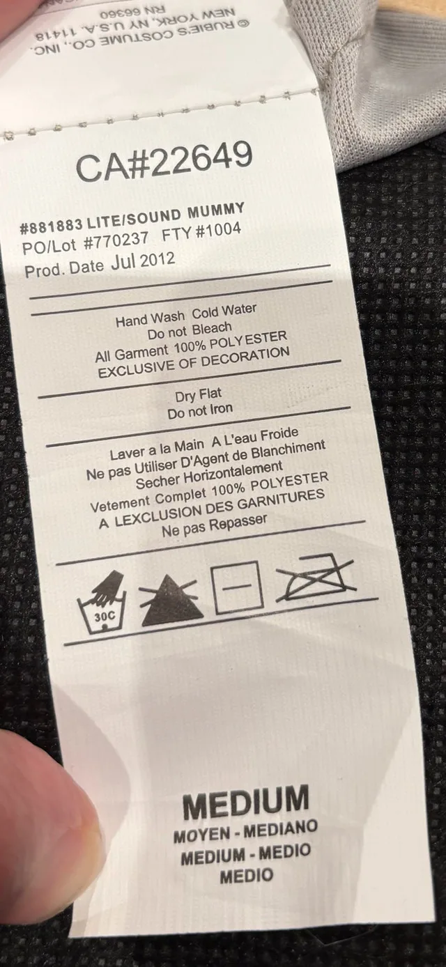 Mummy Halloween costume w/ lights +Sound - Medium (7-9 yrs) image indicator(7)