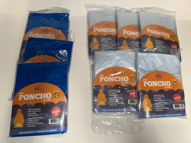 PVC unisex Rain Poncho set of 8 thumbnail