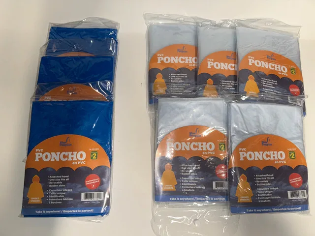 PVC unisex Rain Poncho set of 8 image indicator(2)