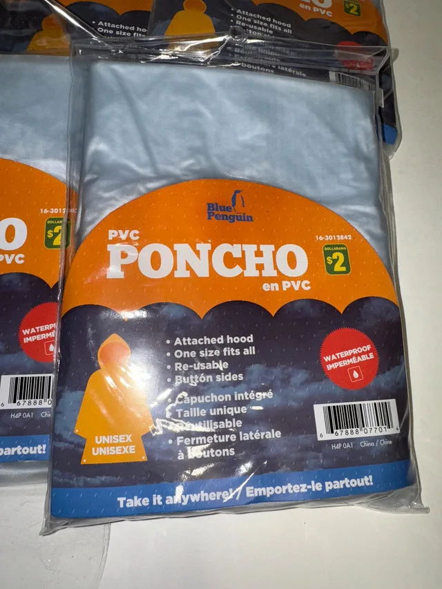 PVC unisex Rain Poncho set of 8 image indicator(3)