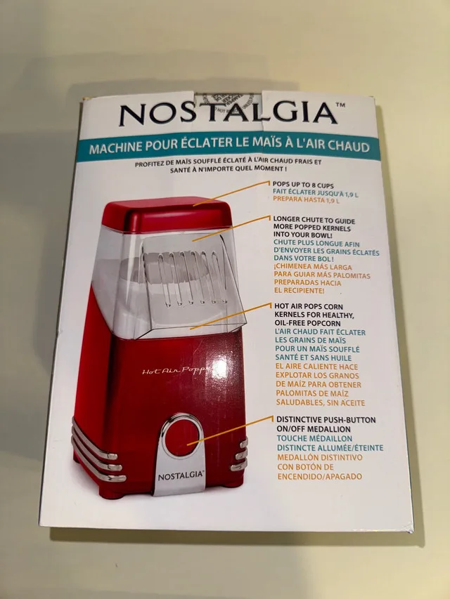 Nostalgia hot air popcorn maker (brand new) image indicator(2)