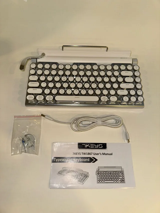 Typewriter Keyboard wireless rechargeable keyboard image indicator(3)