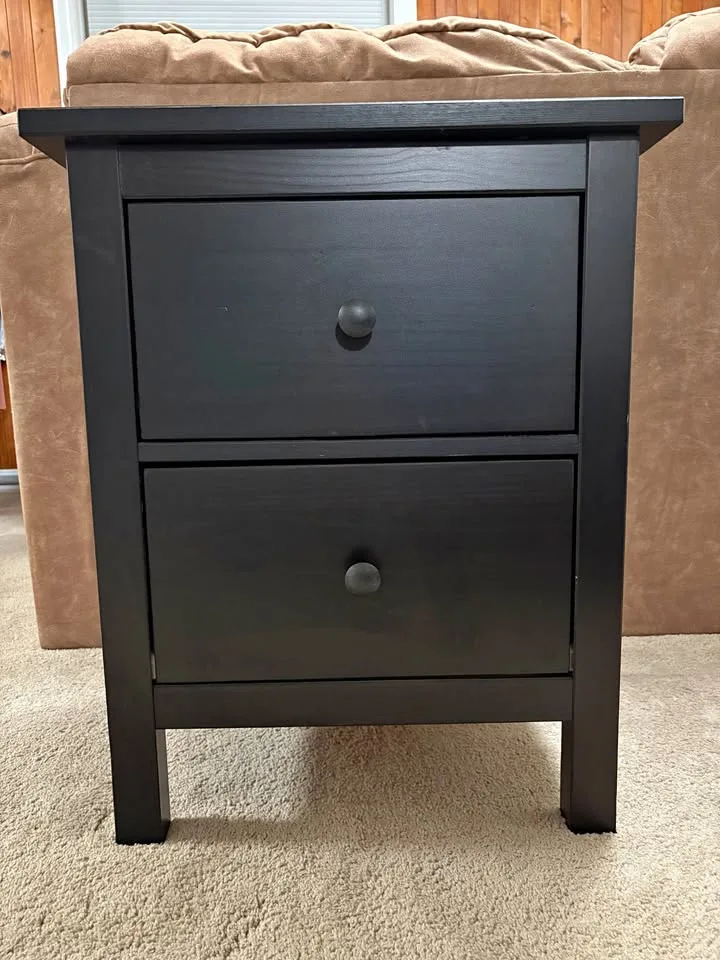 IKEA HEMNES Glass Top Bedside Table thumbnail