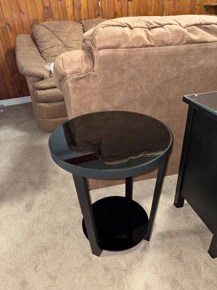 Black Glass Side Table thumbnail
