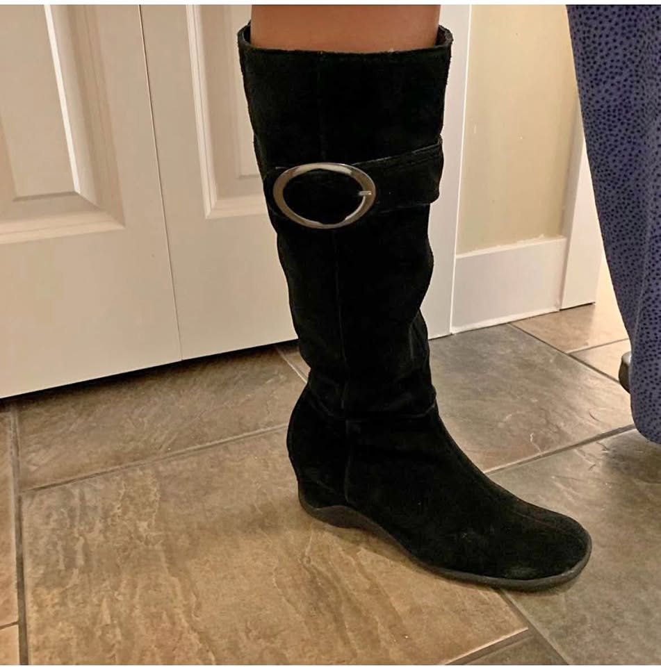 Black suede boots size 7.5