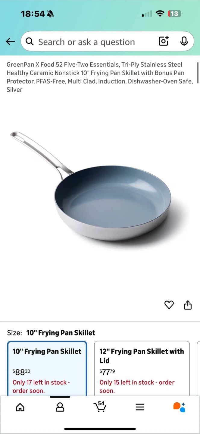 Tri-Ply Ceramic Nonstick 10" Frying Pan + Protector