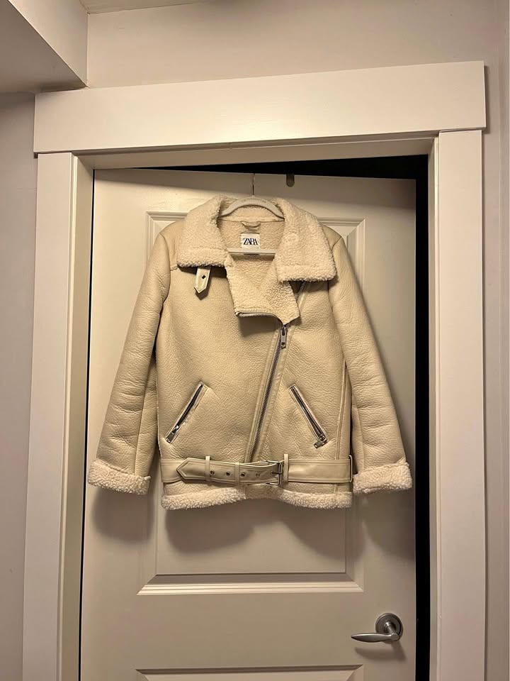 Zara sherpa Aviator womens jacket size S