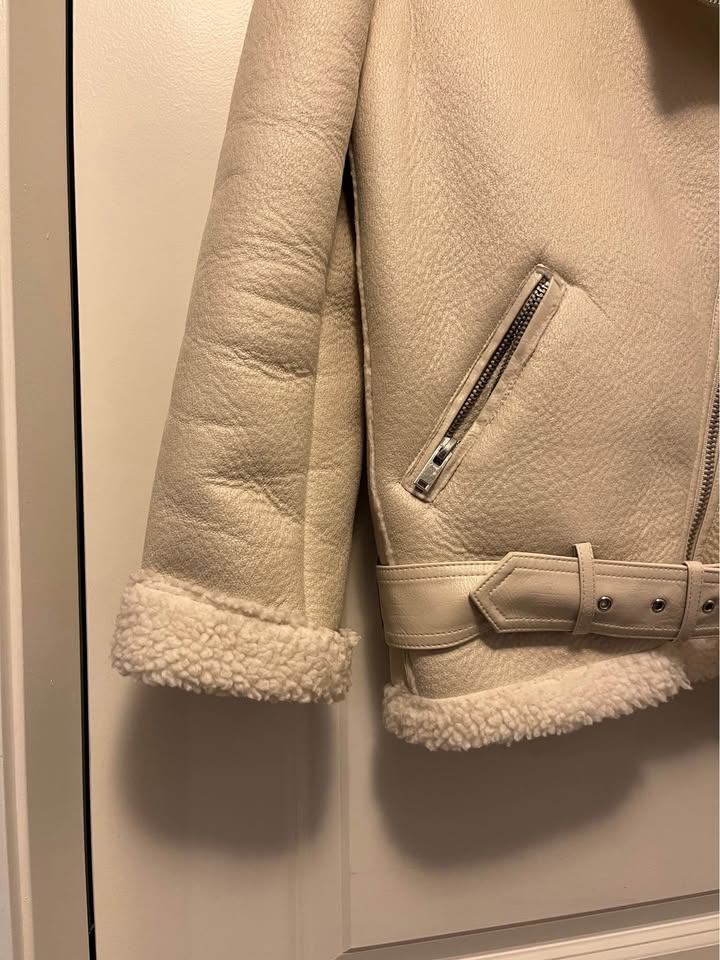 Zara sherpa Aviator womens jacket size S - photo 4