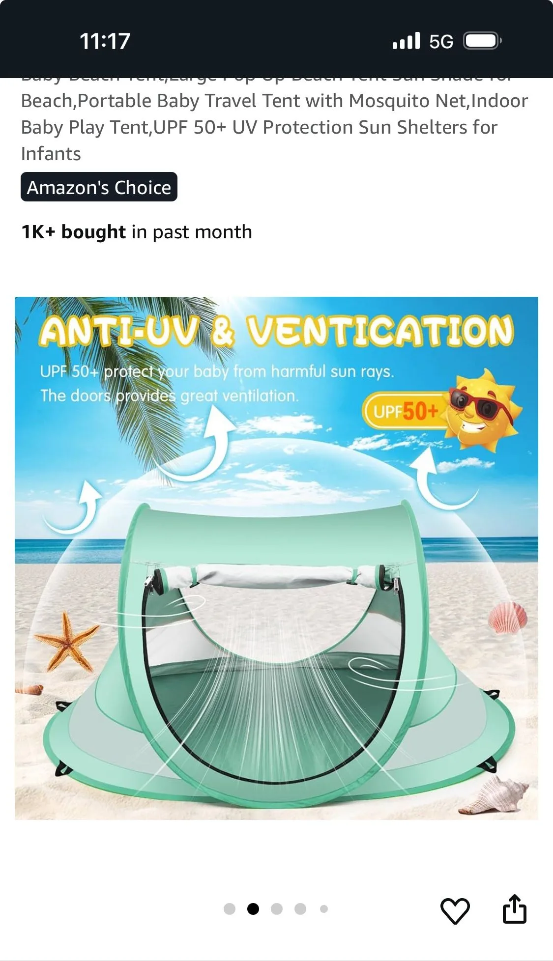 Kapeazo Beach Tent For Kids thumbnail