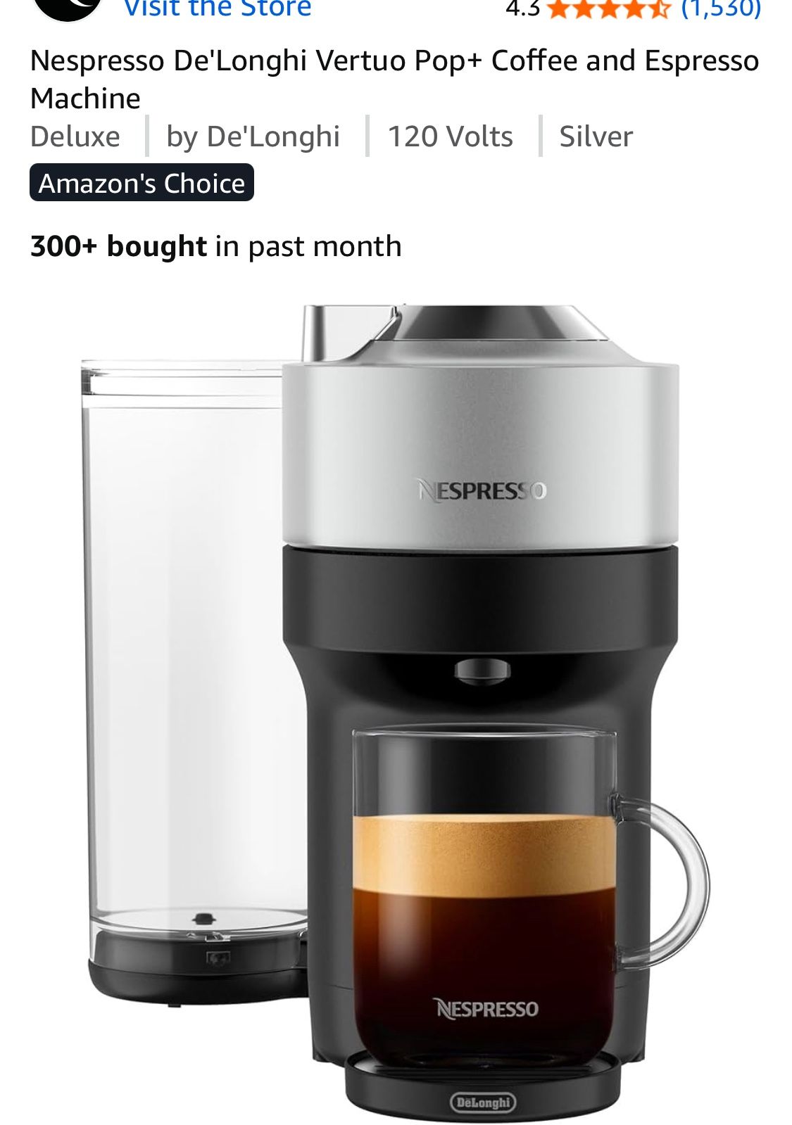 Nespresso De'Longhi Vertuo Pop+ Coffee Machine - photo 4